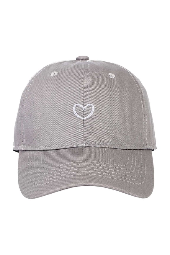 Womens Baseball Cap White Heart Embroidery Detail Adjustable Lightweight Cap Soft Casual Daily & Travel Classic Sunshade Cap
