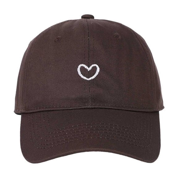 Bibifish Womens Baseball Cap White Heart Embroidery Detail Adjustable Lightweight Cap Soft Casual Daily & Travel Classic Sunshade Cap