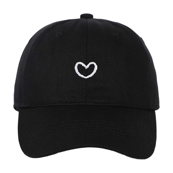Bibifish Womens Baseball Cap White Heart Embroidery Detail Adjustable Lightweight Cap Soft Casual Daily & Travel Classic Sunshade Cap