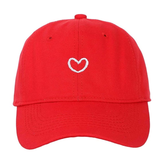 Bibifish Womens Baseball Cap White Heart Embroidery Breathable Adjustable Cap Buckle Casual Daily Outings & Outdoor Sun Protection Cap