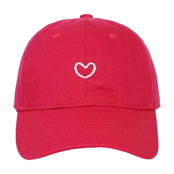 Bibifish Womens Baseball Cap White Heart Embroidery Detail Adjustable Lightweight Cap Soft Casual Daily & Travel Classic Sunshade Cap