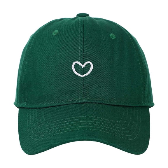 Bibifish Womens Baseball Cap White Heart Embroidery Detail Adjustable Lightweight Cap Soft Casual Daily & Travel Classic Sunshade Cap