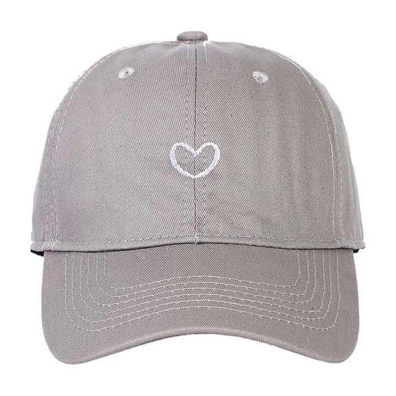 Bibifish Womens Baseball Cap White Heart Embroidery Detail Adjustable Lightweight Cap Soft Casual Daily & Travel Classic Sunshade Cap
