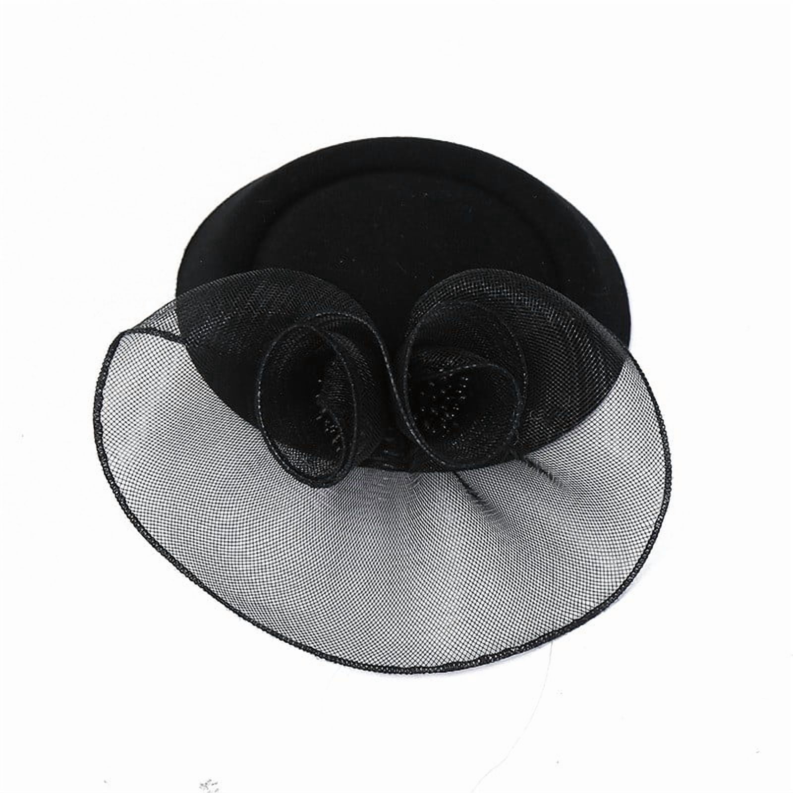 Bibifish Womens Beret Hat Black Fascinator Hat Mesh Rosette Detail ...