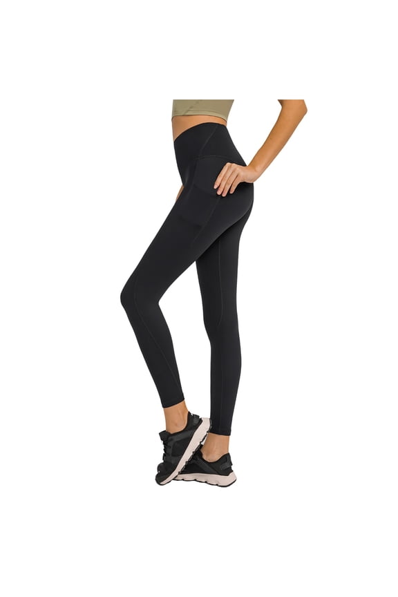 Womens Yoga Pants Full-Length Yoga High-Waist Pants Tummy Control Seam Side Pocket Stretchy Pilates Studio Trendy Activewear