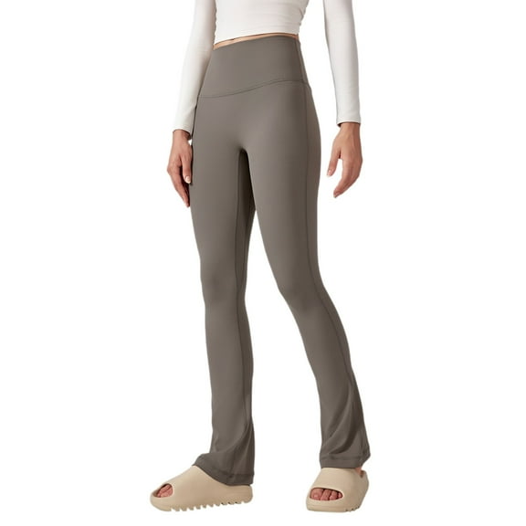 Bibifish Womens Black Flared Yoga Leggings High-Waist Design Full-Length Flare Hem Soft Dance Practice Outings Elegant Activewear Pants