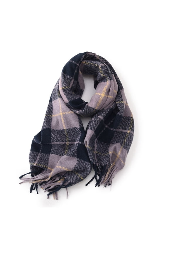 Womens Black White Plaid Scarf Soft scarf with Tassel comfortable Autumn Winter Trendy Cozy Shawl for Casual Outdoor & Daily wear