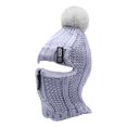 thumbnail image 1 of Bibifish Womens Cable Knit Balaclava Hat With Zipper & Pom Pom Soft Warm Windproof Hat Winter Outdoor Activities Practical Cozy Hats, 1 of 6