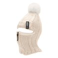 thumbnail image 1 of Bibifish Womens Cable Knit Balaclava Hat With Zipper & Pom Pom Soft Warm Windproof Hat Winter Outdoor Activities Practical Cozy Hats, 1 of 6
