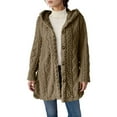 thumbnail image 1 of Bibifish Womens Cardigan Cable Knit Hooded Sweaters Button Down Solid Color Long Sleeve Autumn Winter Daily Wear Knit Outerwear, 1 of 5