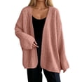 thumbnail image 1 of Bibifish Womens Cardigan Sweater Gray Open Front Knit Cardigan Soft Oversized Long Sleeve Casual Daily Outings Comfortable Cardigan, 1 of 5