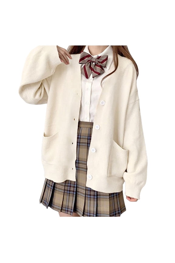 Womens Cardigan Sweater Solid Color Button Front Cardigan With Big Patch Pockets Soft Knit Casual Peppy Style Daily Outings Cardigan