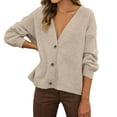 thumbnail image 1 of Bibifish Womens Cardigan Sweaters Button Down Long Sleeve Open Front Sweaters Casual Oversized Soft Lightweight Cozy Ladies Yarn Tops, 1 of 6