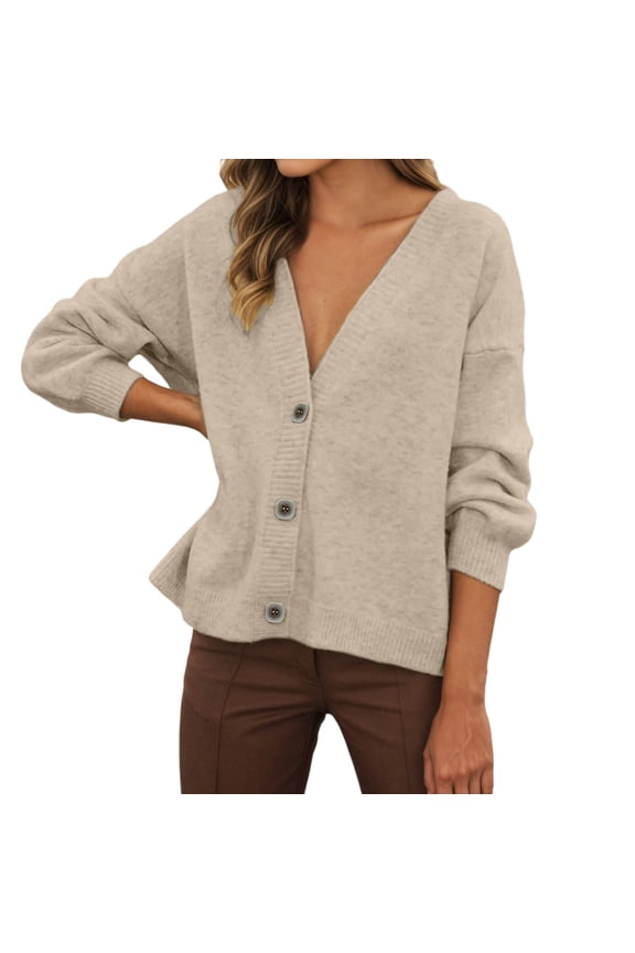 Womens Cardigan Sweaters Button Down Long Sleeve Open Front Sweaters Casual Oversized Soft Lightweight Cozy Ladies Yarn Tops