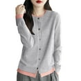 thumbnail image 1 of Bibifish Womens Cardigan Sweaters Fall Botton Down Round Neck Layered Knit Cardigans Lightweight Long Sleeve Trendy Ladies Outerwear Tops, 1 of 4