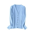 thumbnail image 1 of Bibifish Womens Cardigan Sweaters Long Sleeve V Neck Button Down Sweaters Basic Spring Autumn Knitted Lightweight Tops For Ladies, 1 of 5