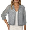 thumbnail image 1 of Bibifish Womens Cardigan Sweaters Short Sleeve Open Front Elegant Lace Sweaters Fall Casual Solid Color Lightweight Soft Ladies Kint Tops, 1 of 5