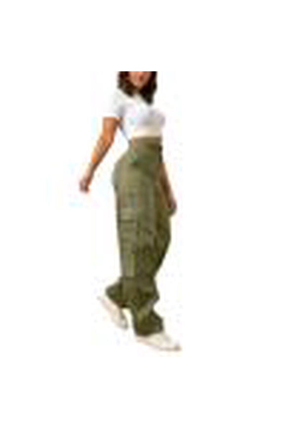 Womens Cargo Pants Comfortable Solid Color Stretchy Zip Fly Pants With Multi Pockets Outdoor Hiking Camping Daily Casual Cargo Long Trousers