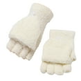 thumbnail image 1 of Bibifish Womens Convertible Gloves Flip Top Winter Warm Plush Gloves Solid Color Mitten Fluffy Daily Wear Outdoor Activities Gloves, 1 of 4