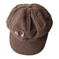 thumbnail image 1 of Bibifish Womens Corduroy Newsboy Hat Double Button Decor Detail Soft Casual Vintage Style Daily & Outdoor Stylish Cap For Ladies, 1 of 4