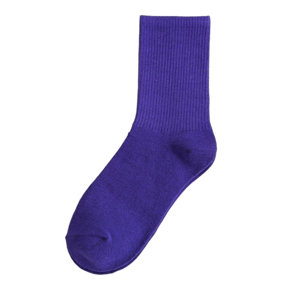 Bibifish Womens Crew Socks Clean Minimalist Full Ribbed Knit Crew Socks Soft Stretch Casual Crew Socks