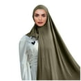 thumbnail image 1 of Bibifish Womens Dark Gray Hijab Scarf Soft Draping Long Head Wrap Comfortable Breathable ladies Headwear comfortable Muslim Head Scarf, 1 of 4