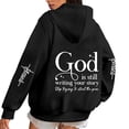 thumbnail image 1 of Bibifish Womens Drawstring Hoodies With Back Graphic Long Sleeve Hoodies Pocket Oversized Fit Casual Inspirational Based Pullover Tops, 1 of 6