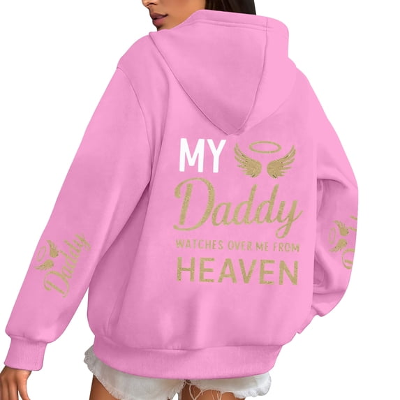 Bibifish Womens Drawstring Hoodies With Letter Print Angel Wing Sleeve Hoodies With Pocket Oversized Fit Casual Memorial Daily Wear Hoodies