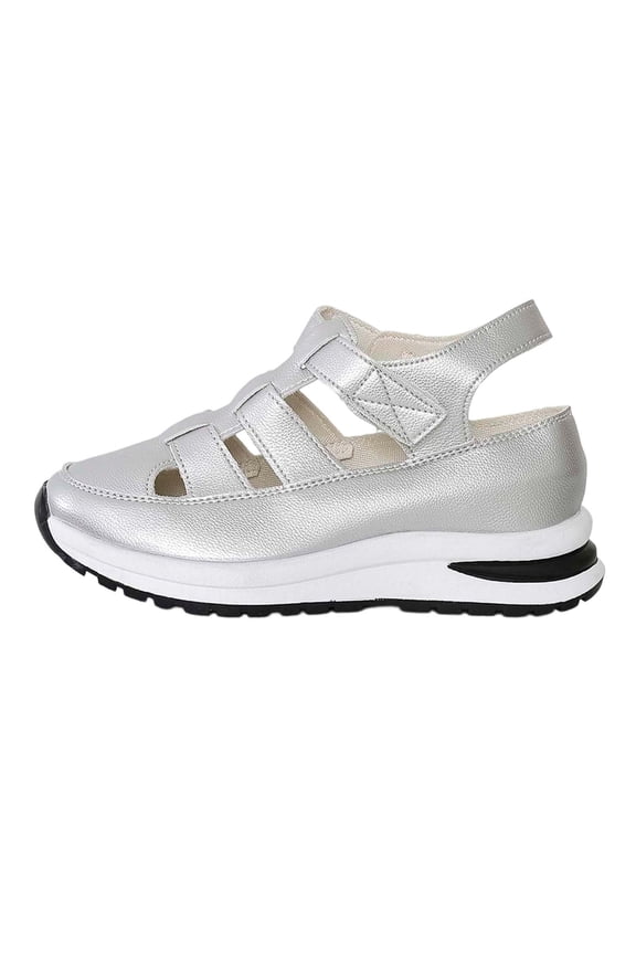 Womens Fisherman Sandals Metallic Closed Toe Dual Hook Loop Ladies Sandals All Season Supportive Daily Walking Sandals