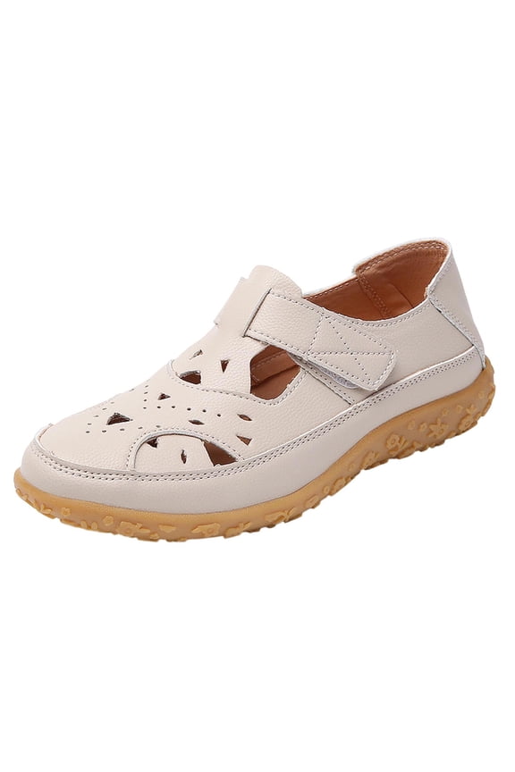 Womens Fisherman Sandals Sleek Breathable Solid Closed Toe Dual Hook Loop Footbed Cutout Sandals Summer Work Sandals