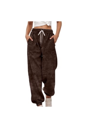 Womens Joggers Loose Fit Drawstring Elastic Waist Soft Athletic Pants Fall Winter Tapered Pants