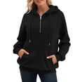 thumbnail image 1 of Bibifish Womens Lined Hoodies Cream Lined Drawstring Hoodies Warm Thick Oversized Fit Casual Cold Weather Commute Hoodies, 1 of 5