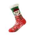 thumbnail image 1 of Bibifish Womens Floor Socks Christmas Slipper Socks Fleece Lined Snowflake Pattern Crew Socks Styling Xmas Holiday Winter Thermal Homewear Socks, 1 of 3