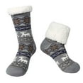 thumbnail image 1 of Bibifish Womens Floor Socks Christmas Slipper Socks Fuzzy Lined Reindeer Patterned Crew Socks Styling Xmas Holiday Themed Winter Warm Socks, 1 of 8