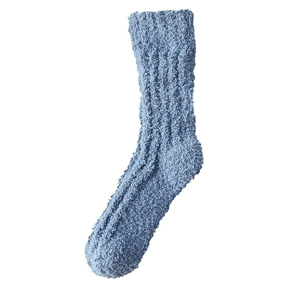 Bibifish Womens Fuzzy Socks Solid Color Rib Knit Pattern Fuzzy Socks Above Ankle Length Thermal Fall Winter Daily Home Wear Floor Socks