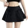 thumbnail image 1 of Bibifish Womens Glossy Mini Skirts Ruffled Hem -Hugging Shiny Surface Party Casual Short Skirts, 1 of 5