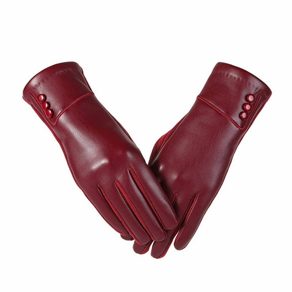 Bibifish Womens Gloves Black Touchscreen Leather Gloves Slim Fit Soft Lined Winter Warm Windproof Outdoor Driving Daily Wear Gloves