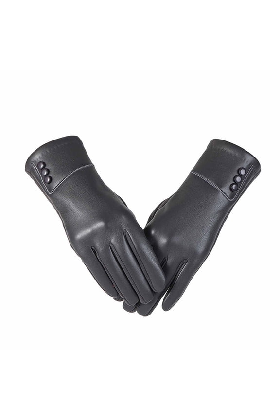 Womens Gloves Black Touchscreen Leather Gloves Slim Fit Soft Lined Winter Warm Windproof Outdoor Driving Daily Wear Gloves