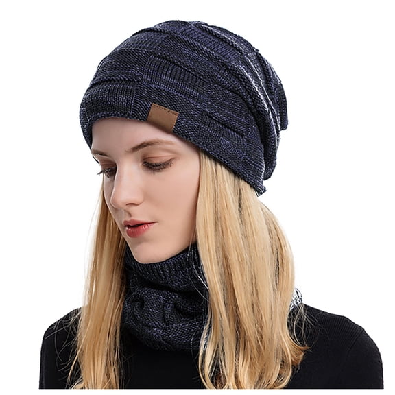 Bibifish Womens Hat Scarf Sets Comfy 2 Pc Trendy Knit Beanies Hat And Slouchy Neck Warmer Soft Comfy Winter Hat Scarf Sets For Ladies