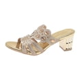 thumbnail image 1 of Bibifish Womens Heeled Slide Sandals Glam Rhinestone Platform Heeled Slide Sandals Ladies Summer Party Bridal Formal Wear Heeled Slide Sandals, 1 of 9