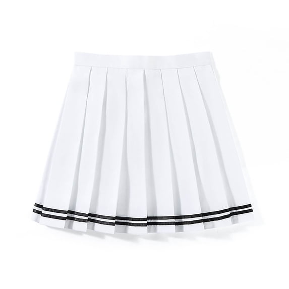 Bibifish Womens High-Waist A-Line Mini Skirts Plaid Pleated Texture High Waist Short Cut Casual Party Skirts