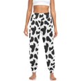 thumbnail image 1 of Bibifish Womens High Waisted Jogger Pants Cow Print Cross Over Waist Tapered Ladies Home Lounging Casual Bottoms, 1 of 5
