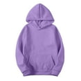 thumbnail image 1 of Bibifish Women's Hoodie Black Solid Color Drawstring Hood With Pocket Soft Regular Fit Casual Daily Commutes Indoor Lounging Comfortable Hoodies, 1 of 5