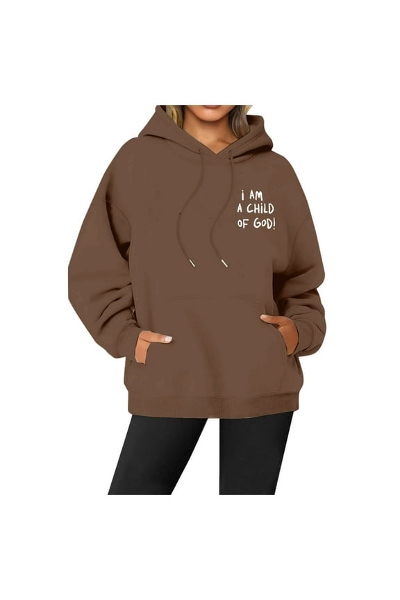 Womens Hoodies Casual Funny Printed Hooded Sweatshirts Cozy Long Sleeve Hoodies With Pockets Cute Preppy Comfy Pullover Tops