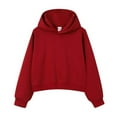 thumbnail image 1 of Bibifish Womens Hoodies Cropped Heavyweight Drop Shoulder Hooded Sweatshirts Casual Fall Winter Oversized Long Sleeve Pullover Tops, 1 of 3