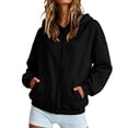 thumbnail image 1 of Bibifish Womens Hoodies Full Zip Long Sleeve Oversized Soft Fleece Relaxed Fit Outerwear Pullover Tops With Pocket, 1 of 4