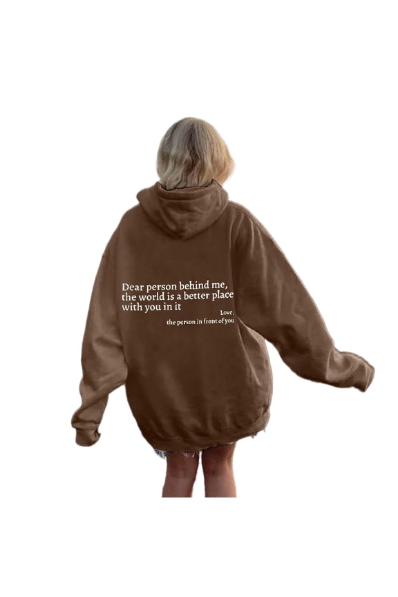 Womens Hoodies Graphic Letter Print Long Sleeve Drawstring Pullover Tops Casual Comfy Activewear Sweatshirts