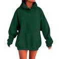 thumbnail image 1 of Bibifish Womens Hoodies Solid Color Drop Shoulder Long Sleeve Hooded Tops Oversized Fit Comfy Casual Pullover Tops With Pocket, 1 of 5