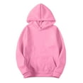 thumbnail image 1 of Bibifish Womens Hoodies Solid Color Long Sleeve Drawstring Pullover Tops Slim Fit Stylish Casual Comfy Sweatshirts With Pockets, 1 of 5