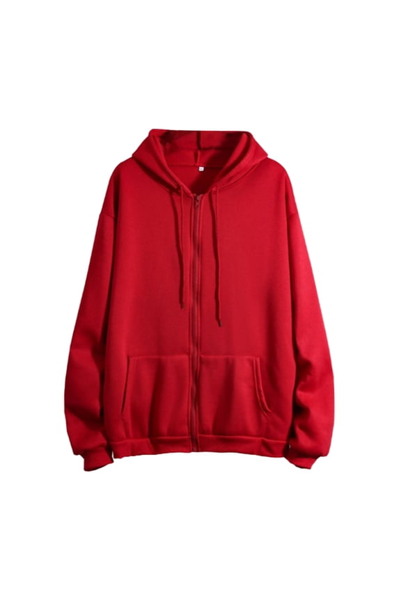 Womens Hoodies Solid Color Zipper Up Long Sleeve Pullover Tops Casual Loose Fit Spring Trendy Solid Color Casual Sweatshirts